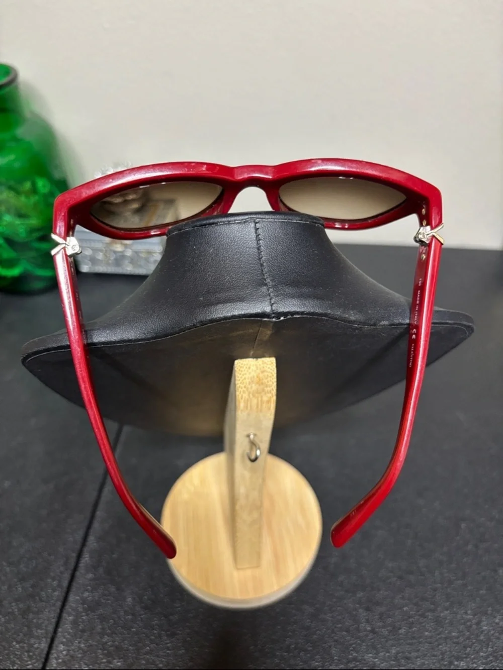 Valentino Studded Red Burgundy Sunglasses 🚨has wear🚨